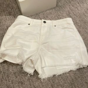 Aerie white denim shorts
